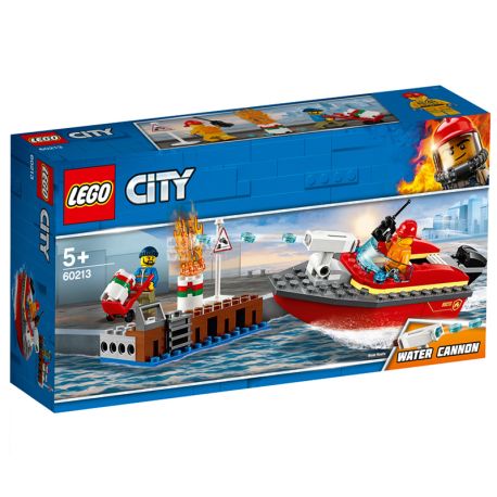 LEGO, Конструктор Пожарные: пожар на причале, City, пластик, детям с 5 лет
