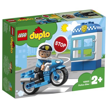 LEGO, Конструктор Полицейский мотоцикл, Duplo, пластик, детям с 2 лет, 8 деталей