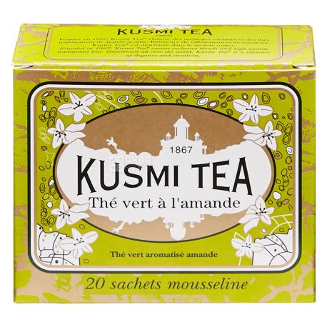 Kusmi Tea, Almond, 20 пак. х 2,2 г, Чай Кусмі Ті, Мигдаль, зелений