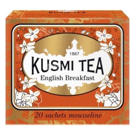 Kusmi Tea, English Breakfast, 20 пак. х 2,2 г, Чай Кусмі Ті, Англійський сніданок, чорний