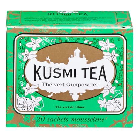 Kusmi Tea, Gunpowder, 20 пак. х 2,2 г, Чай Кусми Ти, Ганпаудер, зеленый