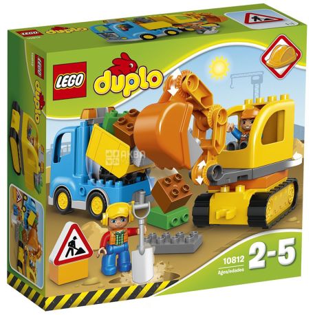 LEGO DUPLO, Конструктор Вантажівка і гусеничний екскаватор, пластик, для дітей з 2-х років