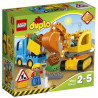 LEGO DUPLO, Конструктор Грузовик и гусеничный экскаватор, пластик, для детей с 2-х лет