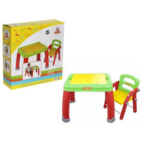 Polesie, Набор дошкольника, стол и стул, пластик, детям от 2 лет