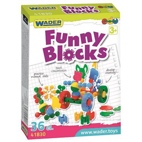 Wader, Конструктор Funny blocks, пластик, 36 элементов, детям от 4 лет