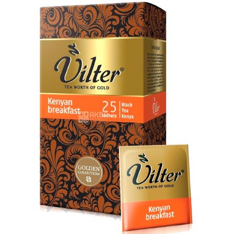 Vilter, Kenyan Breakfast, 25 пак.,*2 г, Чай Вилтер, Кенийский завтрак, черный