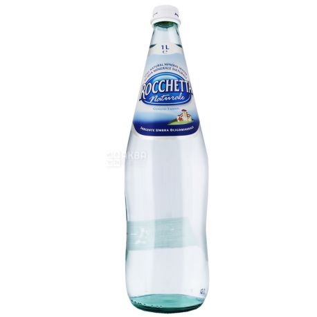 Rocchetta Naturale, 1 л, Упаковка 12 шт., Рочетта Натурале, Вода минеральная негазированная, стекло,