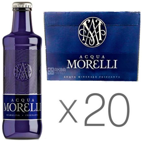 Acqua Morelli, 0,5 л, Упаковка 20 шт., Аква Мореллі, Вода мінеральна газована, скло