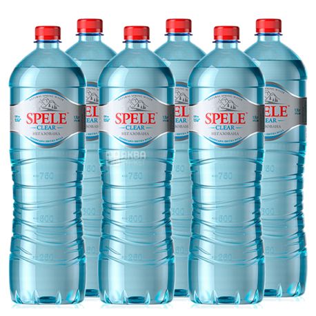Spele Clear, Вода минеральная негазированная, 1,5 л, Упаковка 6 шт., ПЭТ