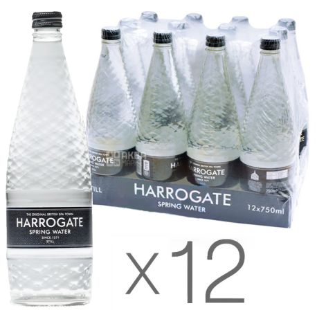 Harrogate, 0,75 л, Упаковка 12 шт., Харрогейт, Вода минеральная негазированная, стекло