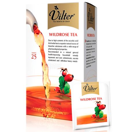 Vilter, WildRose, 25 пак.,*2 г, Чай Вилтер, с шиповником