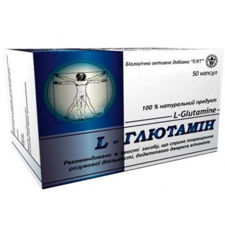 Elit Pharm, L-глютамін, дієтична добавка, 50 капсул