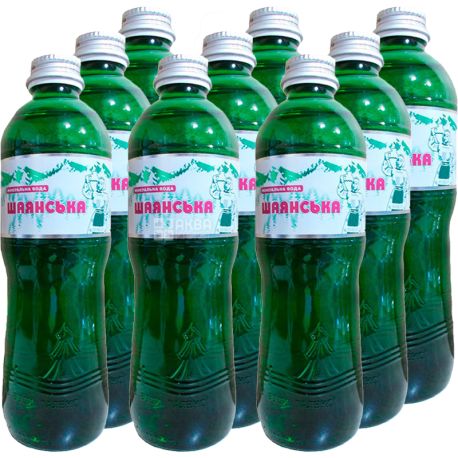 Шаянская, 0,5 л, Упаковка 9 шт., Вода сильногазированная, стекло