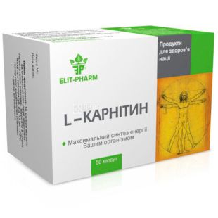 Elit Pharm, L-карнитин, диетическая добавка, 50 капсул
