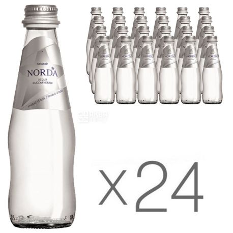 Norda, 0,25 л, Упаковка 24 шт., Норда, Вода минеральная негазированная, стекло