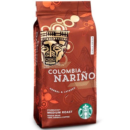 Starbucks Colombia Narino, 250 г, Кофе Старбакс Колумбия Нарино, средней обжарки, в зернах