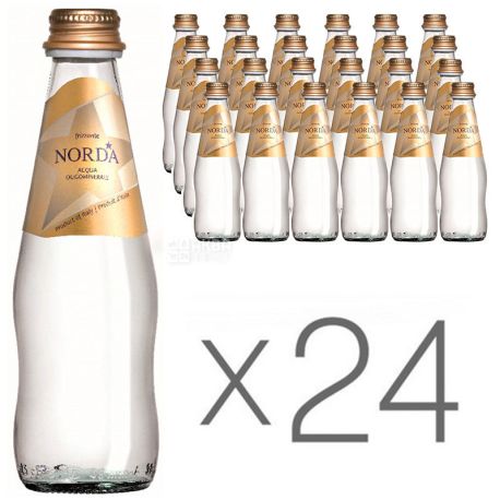 Norda, 0,25 л, Упаковка 24 шт., Норда, Вода минеральная газированная, стекло