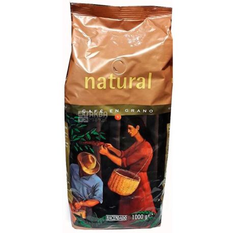 Hacendado Natural, Кофе в зернах, 1 кг