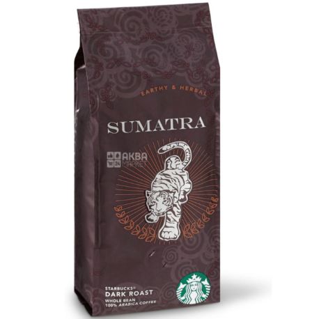 Starbucks Dark Sumatra, 250 г, Кава Старбакс Суматра Дарк, темного обсмаження, в зернах