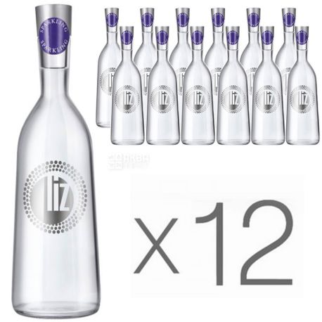 LIZ, 0,75 л, Упаковка 12 шт., Ліз, Вода мінеральна газована, скло