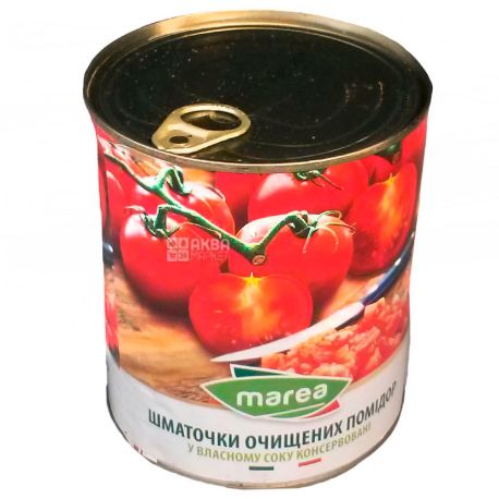 Marea, Помидоры кусочками очищенные в собственном соку, 400 г