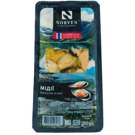 Norven, Mussels in oil, Savory, 200 g