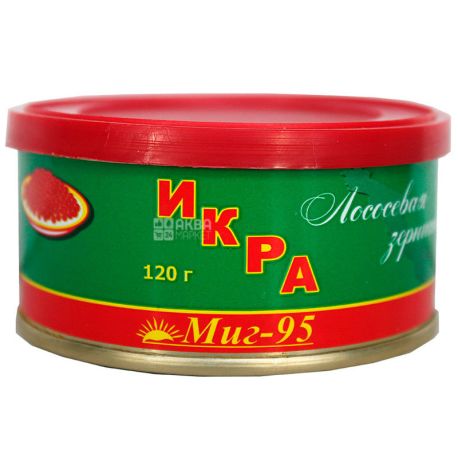Mig-95, Salmon caviar, granular, red, 120 g
