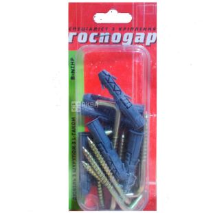 Господар, дюбель з L-крючком B-NTHP, 10x60, 10 шт.