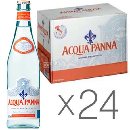 Acqua Panna, 0,5 л, Упаковка 24 шт., Аква Панна, Вода минеральная негазированная, стекло