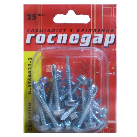 The self-tapping screw on metal with shesh.golovka and the drill, 4.8х32 mm, 25 pieces, TM Gospodar