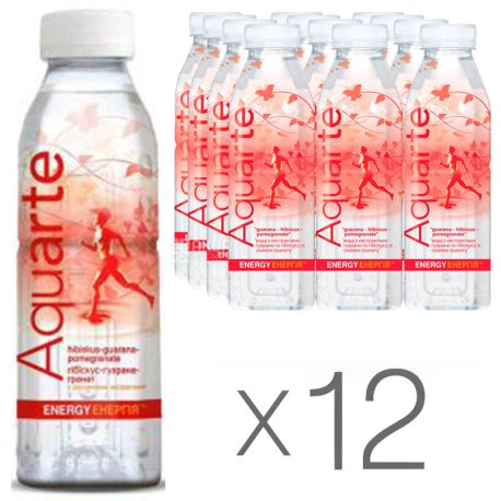 Aquarte Energy, 0,5 л, Упаковка 12 шт., Акварте Энерджи, Вода негазированная на растительных экстрактах, ПЭТ