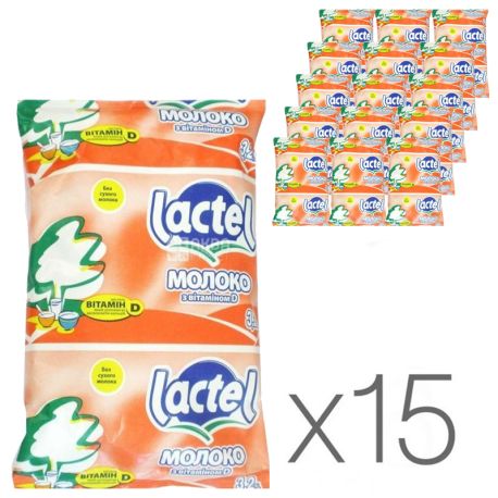 Lactel, UHT milk 3.2% with vitamin D, 900 ml, pack of 15 pcs.