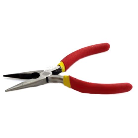 Lemanso, Long nose pliers straight LTL20008, red-yellow, 125 mm