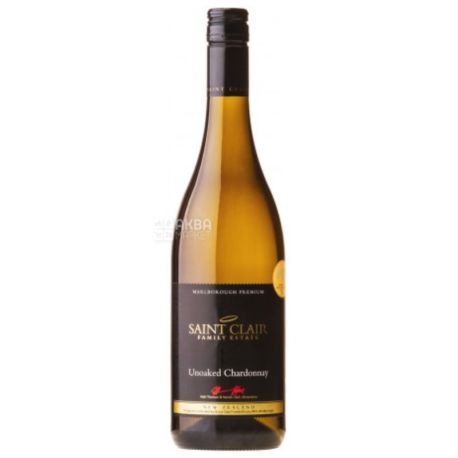 Saint Clair, Chardonnay Unoaked Marlborough, Вино біле сухе, 0,75 л