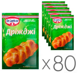 Dr. Oetker, Дрожжи сухие быстродействующие, 7 г, упаковка 80 шт.