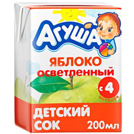 Агуша, 200 мл, Детский сок, Яблоко