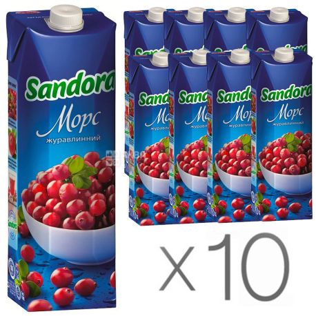 Sandora, Cranberry drink, 0.95 l, Packaging 10 pcs.