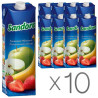 Sandora, Упаковка 10 шт. х 0,95 л, Нектар натуральний Бананово-яблучно-полуничний Сандора