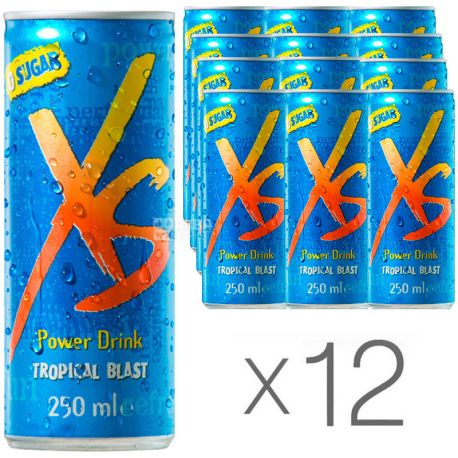 XS Power Drink, Energy Drink, Tropical Fruit Flavor, 0.25 L, 12 pcs.