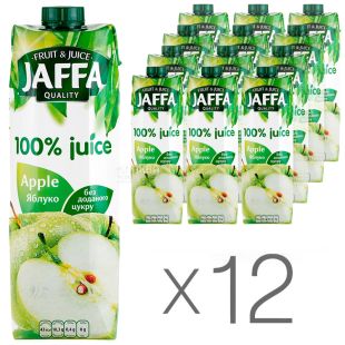 Jaffa Apple Упаковка 12 шт. х 0,95л, Сок яблочный Джаффа, без сахара