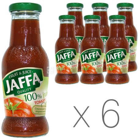 Jaffa, Tomato, 0,25 л, Джаффа, Сок Томатный с солью, стекло, Упаковка 6 шт.