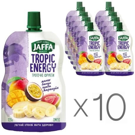 Jaffa Tropic Energy, Banana-guava-passion fruit smoothie, 120 g, Packaging  10 pcs. - buy Smuzi in Odessa, water delivery AquaMarket