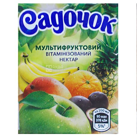 Садочок, 0,2 л, Нектар натуральный Мультифруктовый, витаминизированный