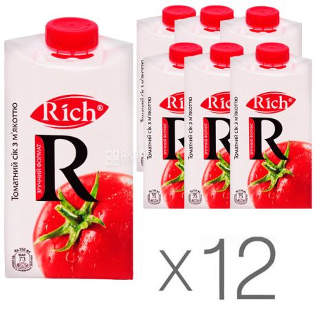 Rich, Tomato Juice, 0.5 L, pack of 12 pcs.
