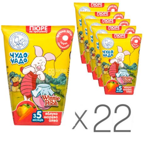 Wonderful child, Baby puree, apple-carrot-quince, 130 ml, pack of 22 pcs.