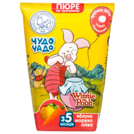 Miracle-Chado, 0,130 l, mashed potatoes for babies, from 5 months, Apple-carrot-quince