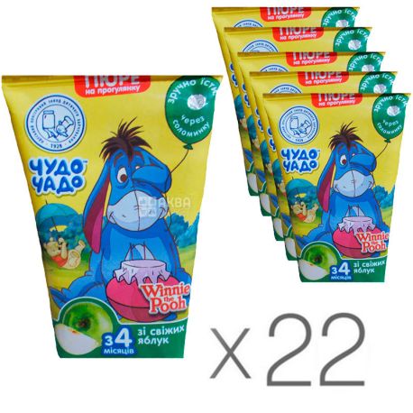 Miracle Chado, Baby puree, Apple, from 4 months, 130 ml, Packaging 22 pcs.