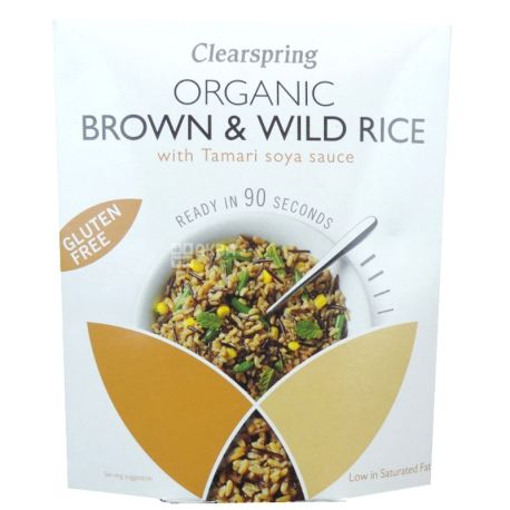 Clearspring, Blend of brown and wild rice with Tamara sauce, gluten-free, 250 g