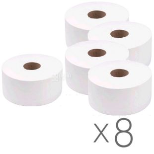 Wellis, Упаковка 8шт. х 1 рул., Туалетная бумага целлюлозная Велис, двухслойная, 100 м, 909 отрывов, 90х110мм, на втулке