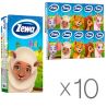 Zewa Kids, 10 упаковок по 10 шт., Платочки носовые Зева, Детские, 2-х слойные